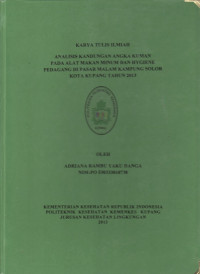 Studi Pengelolaan Air Limbah Tahu di Kelurahan Oebufu Kota Kupang tahun 2013