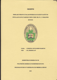 Perilaku perawat dalam penerapan patient safety di instalasi gawat darurat RSUD. Prof. Dr. W.Z. Yohannes Kupang