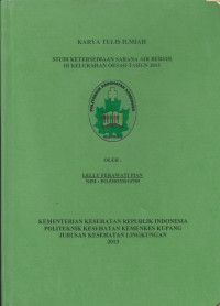 Studi ketersediaan sarana air bersih di kelurahan Oesao tahun 2013