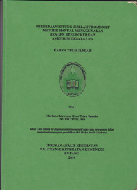 Perbedaan hitung jumlah trombosit metode manual menggunakan reagen rees ecker dan amonium oksalat 1%