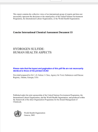 HYDROGEN SULFIDE : HUMAN HEALTH ASPECTS