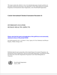 Hydrogen Sulfide : Human Health Aspects