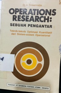 OPERATIONS RESEARCH: SEBUAH PENGANTAR